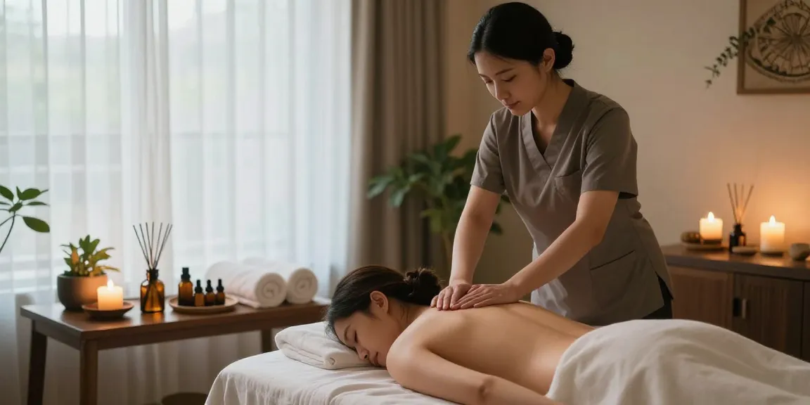 마사지와 아로마테라피가 조화를 이루는 편안한 스파 분위기