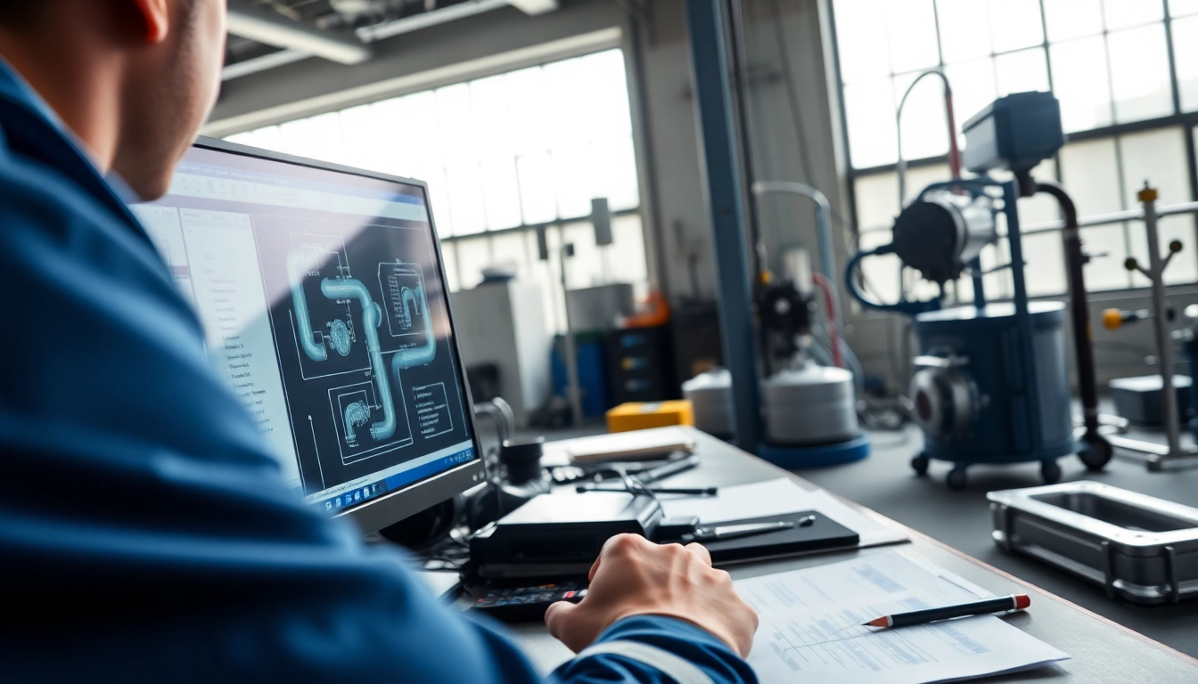 Engineer engaged in Plant 3D spools generation, showcasing intricate designs and modern technology.