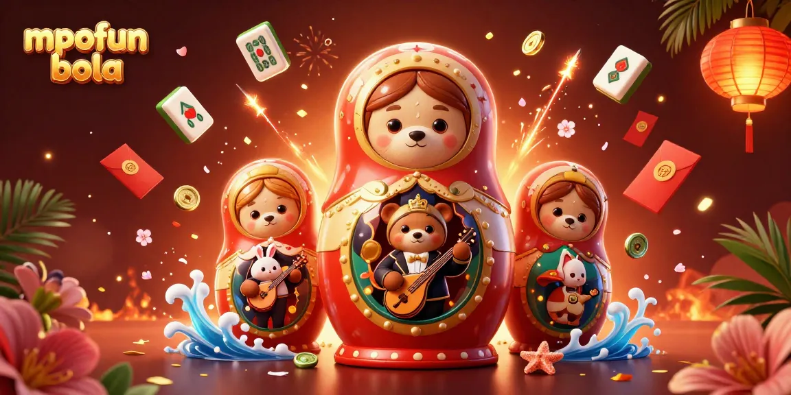 Experience the thrill of mpofun bola gameplay with a vibrant 3D casino illustration showcasing unique dealer bears and festive elements.