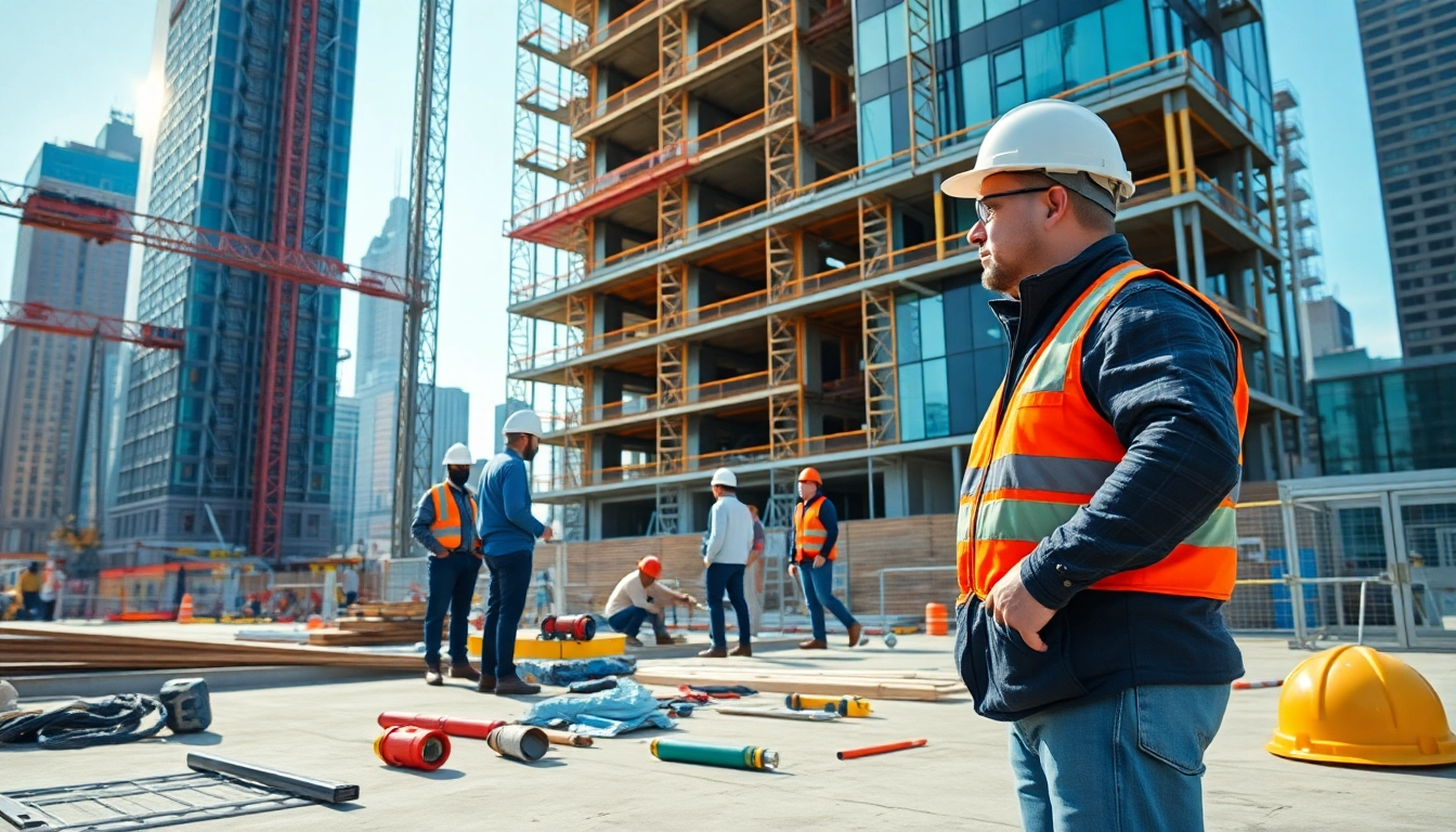 Showcasing a New York Commercial General Contractor at work, highlighting teamwork and modern construction.