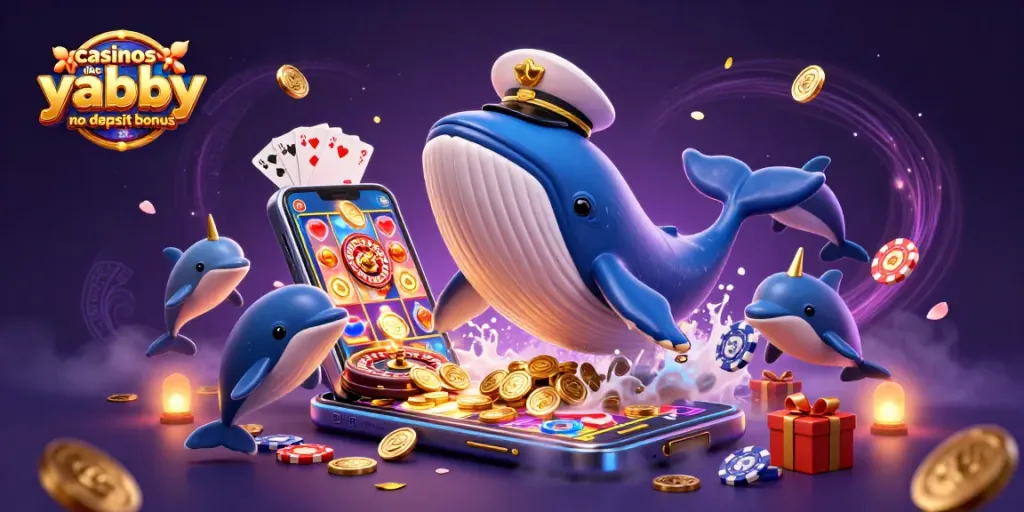 Experience exciting gameplay in casinos like yabby casino no deposit bonus with whales and dolphins in a vibrant scene.