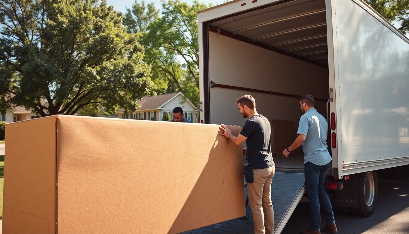 Efficient movers from the moving company chattanooga safely packing furniture during a local move.