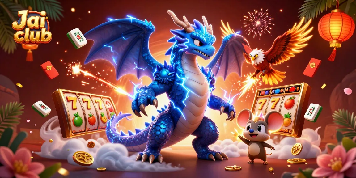 Engage with dynamic slot action at Jai club featuring vibrant illustrations and gaming elements.