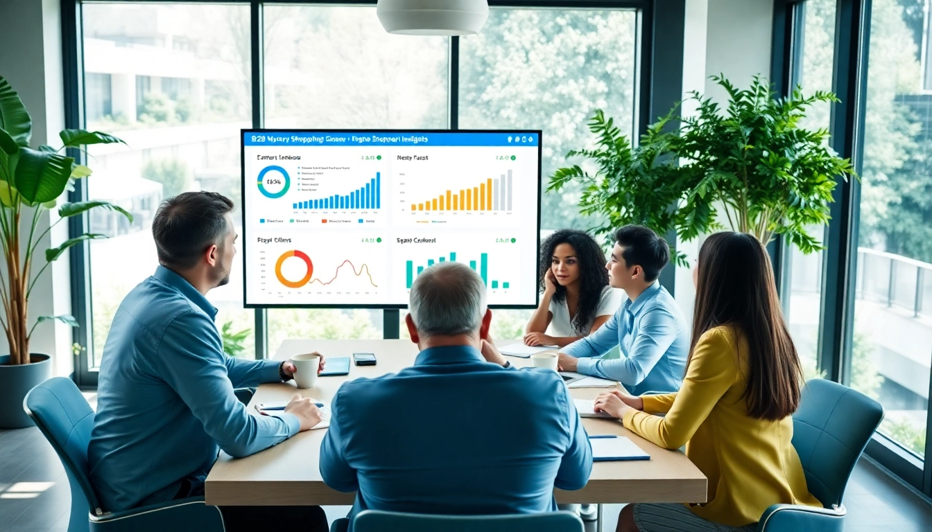 B2B mystery Shopping insights discussed during a business meeting highlighting data and participant engagement.